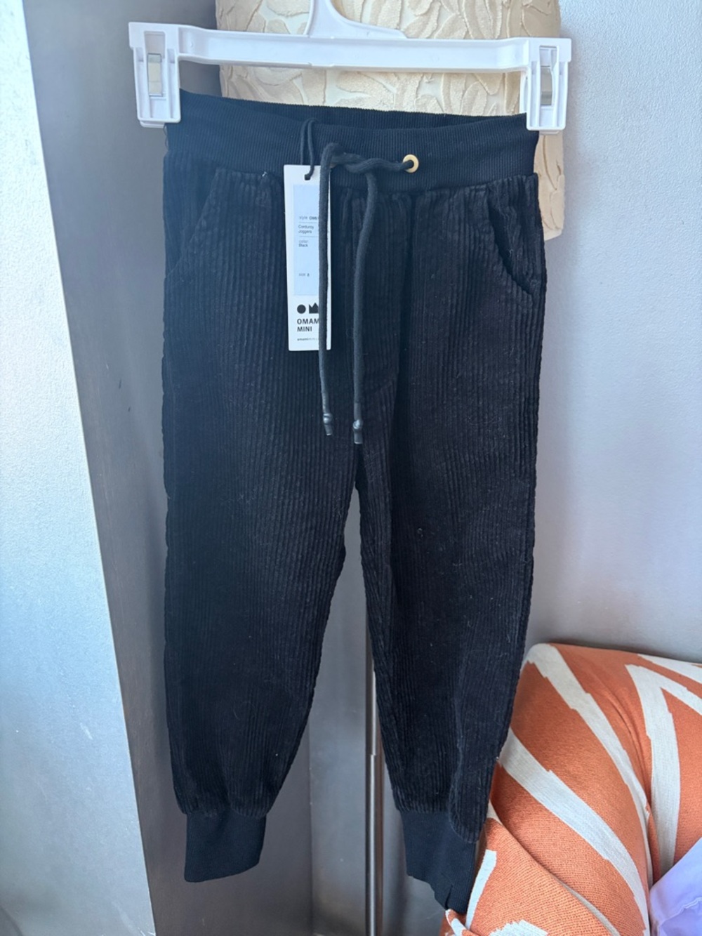 Omamimini chocolate brown Corduroy Joggers with Drawstring